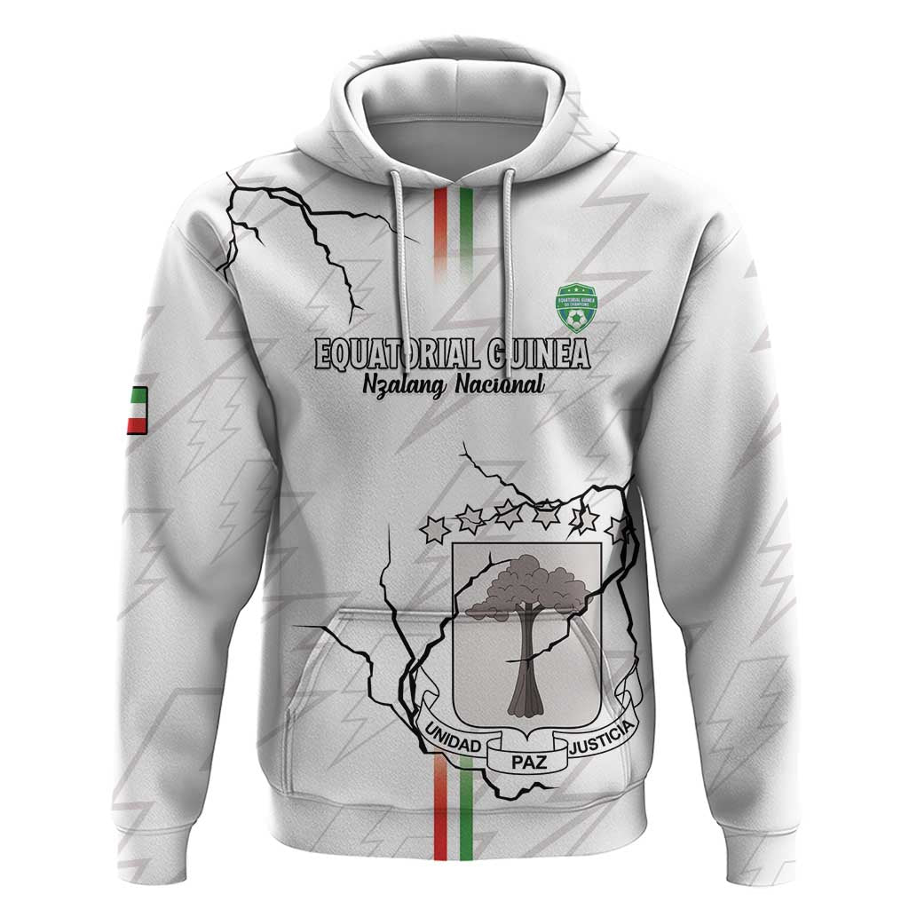Custom Equatorial Guinea Football Hoodie Allez Nzalang Nacional - White Version LT15