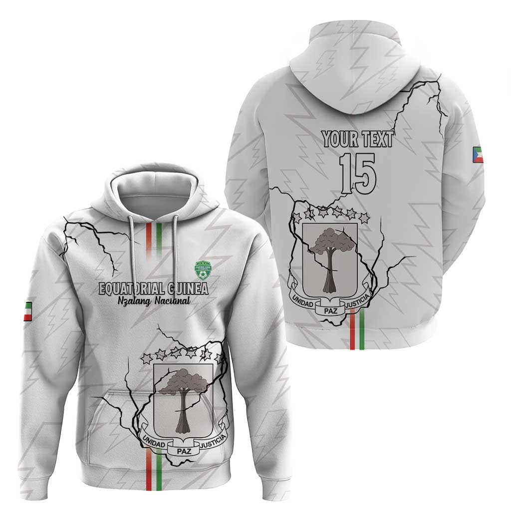 Custom Equatorial Guinea Football Hoodie Allez Nzalang Nacional - White Version LT15