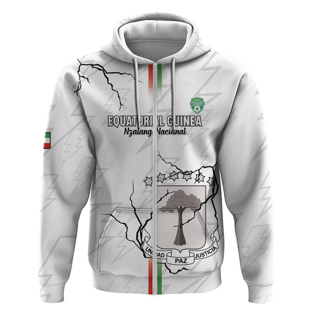 Custom Equatorial Guinea Football Hoodie Allez Nzalang Nacional - White Version LT15