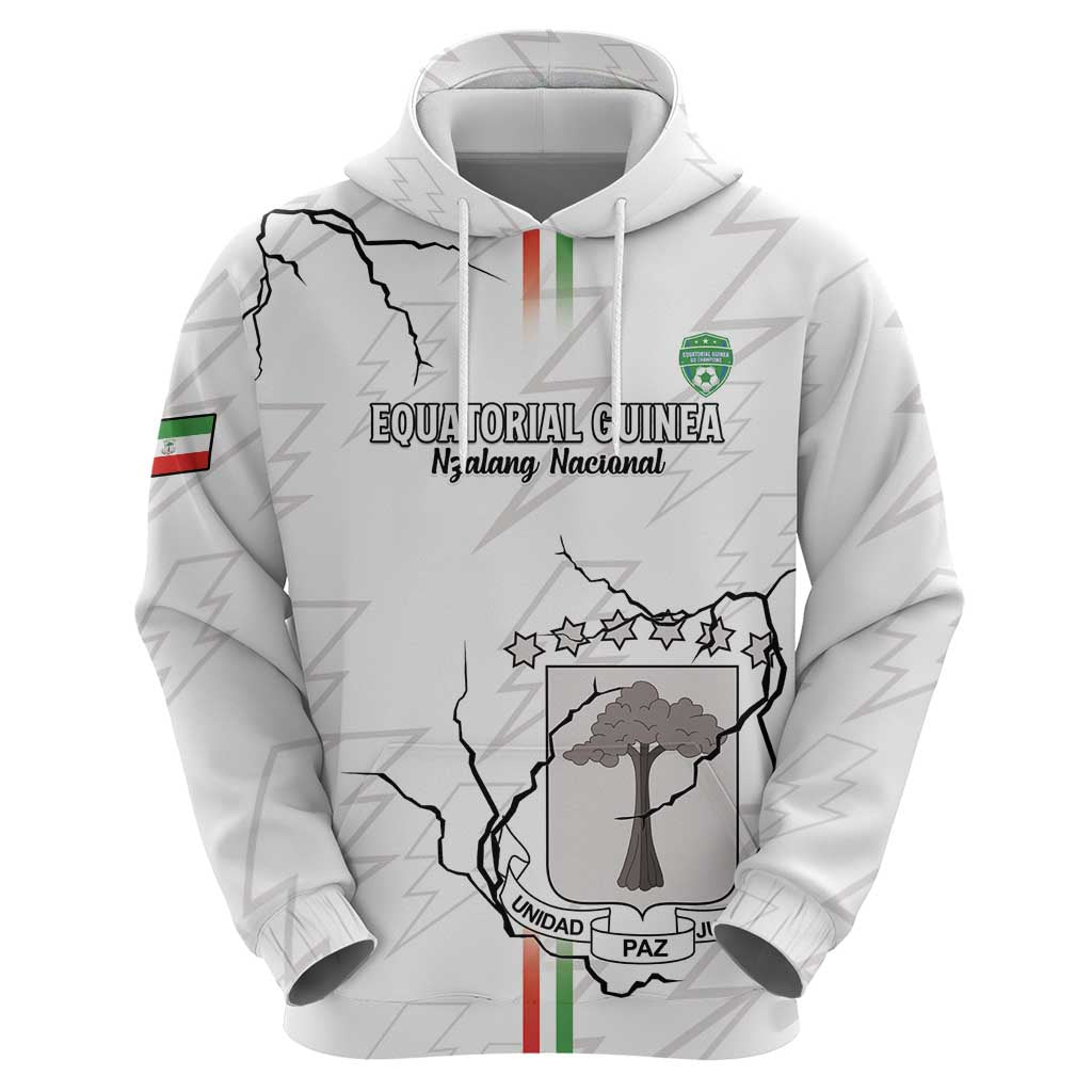 Custom Equatorial Guinea Football Hoodie Allez Nzalang Nacional - White Version LT15