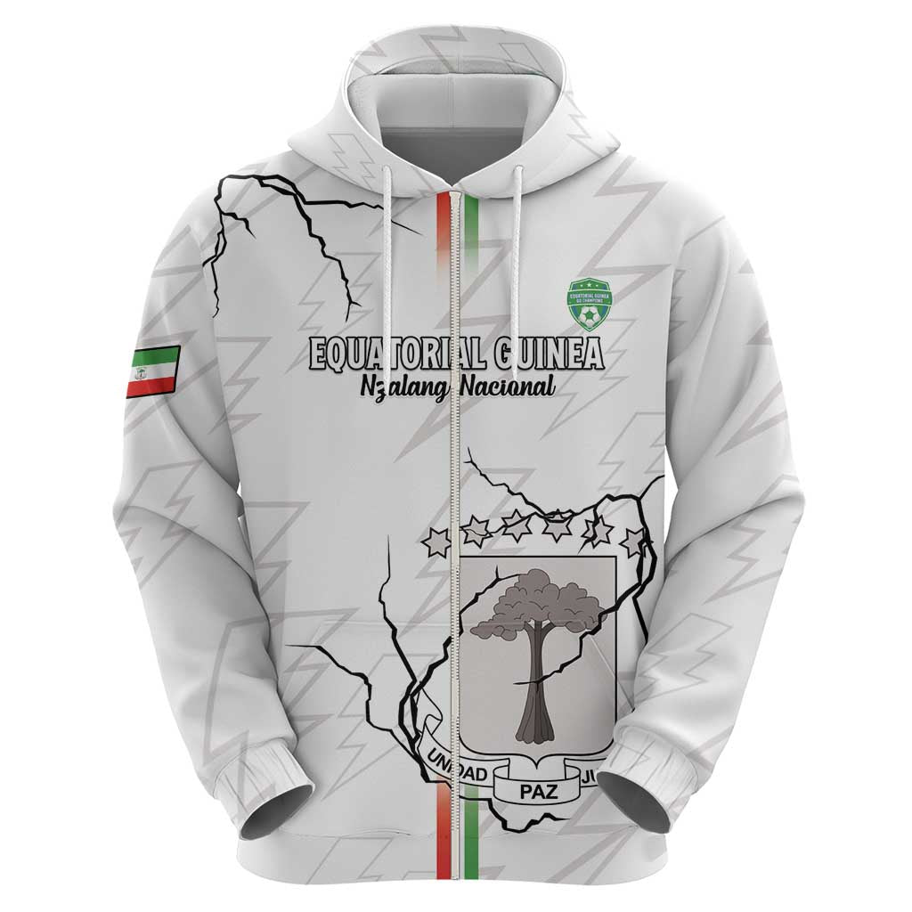 Custom Equatorial Guinea Football Hoodie Allez Nzalang Nacional - White Version LT15