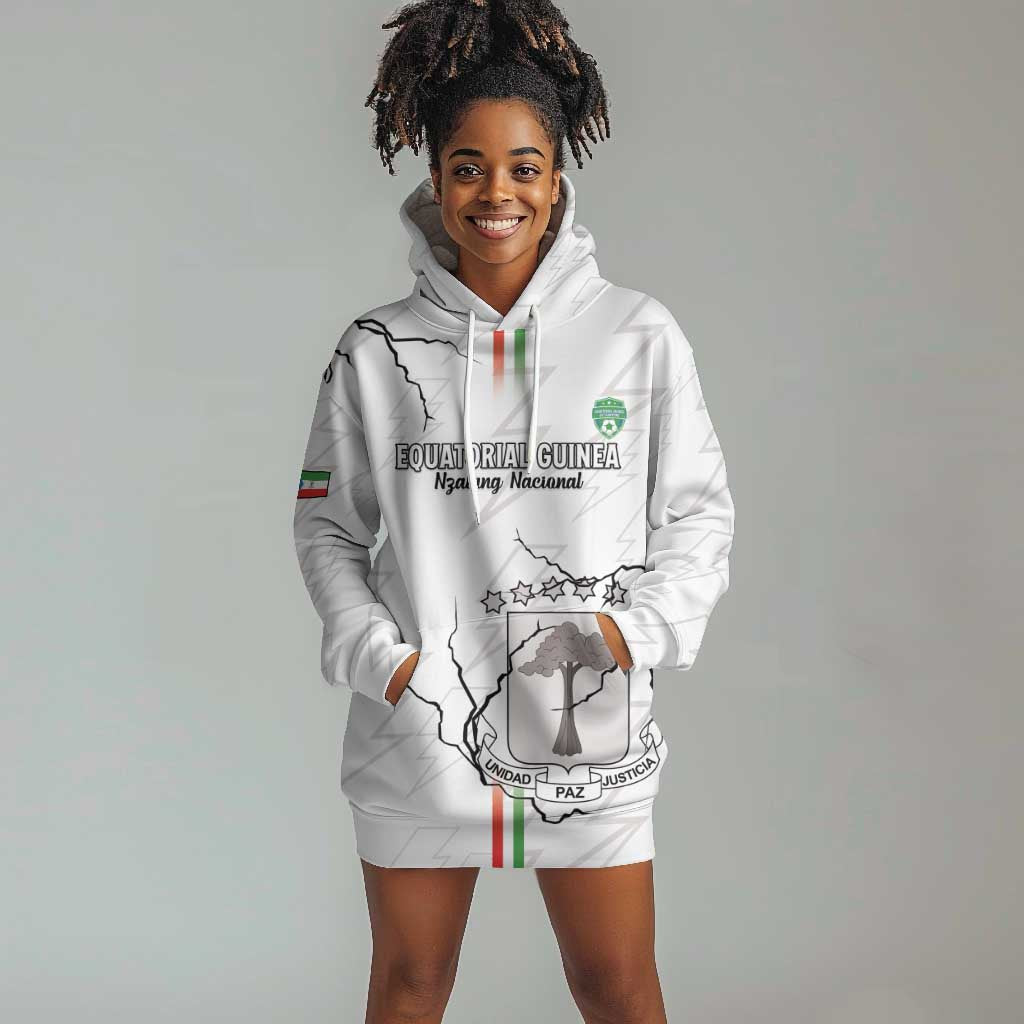 Custom Equatorial Guinea Football Hoodie Dress Go Champions - White Version LT15