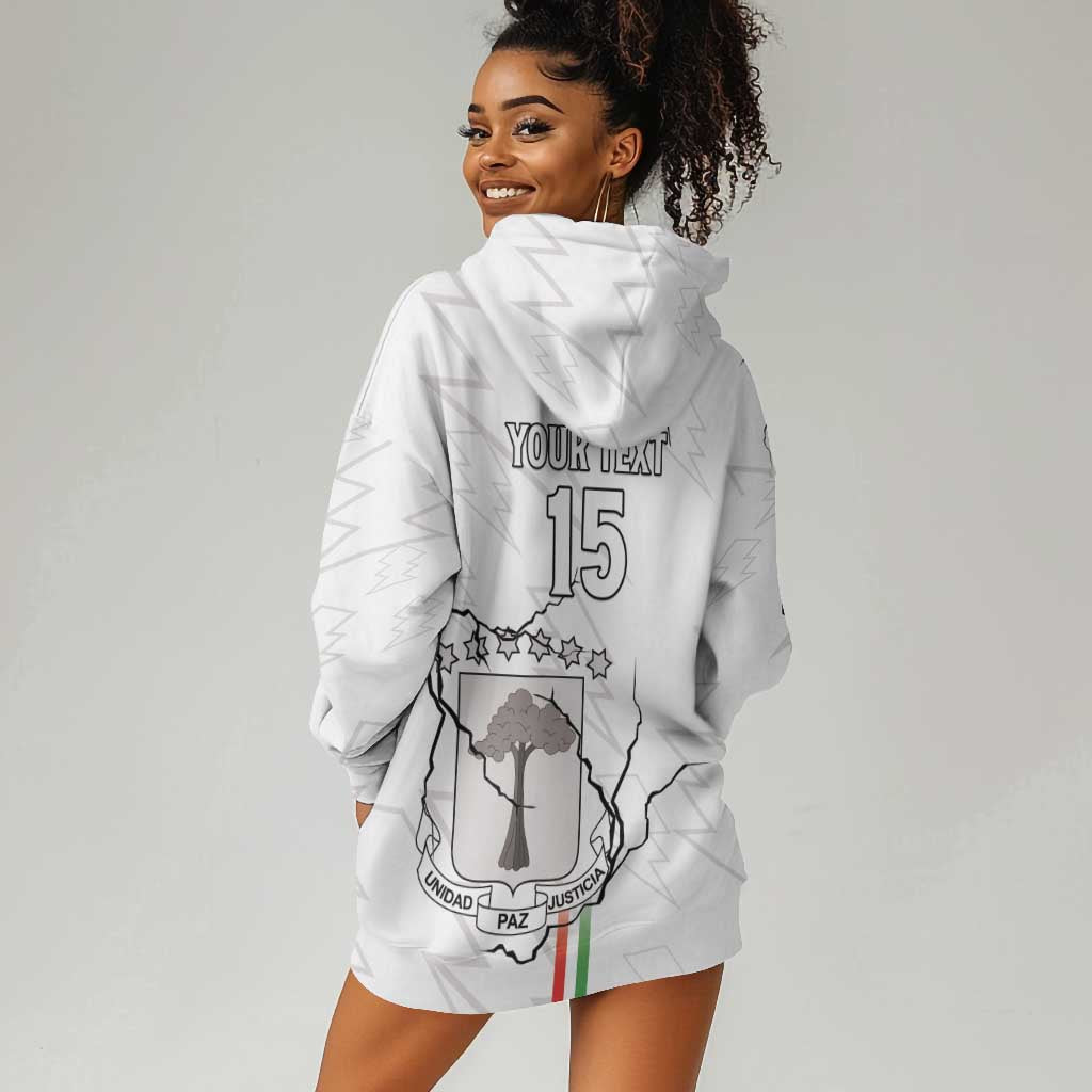 Custom Equatorial Guinea Football Hoodie Dress Go Champions - White Version LT15