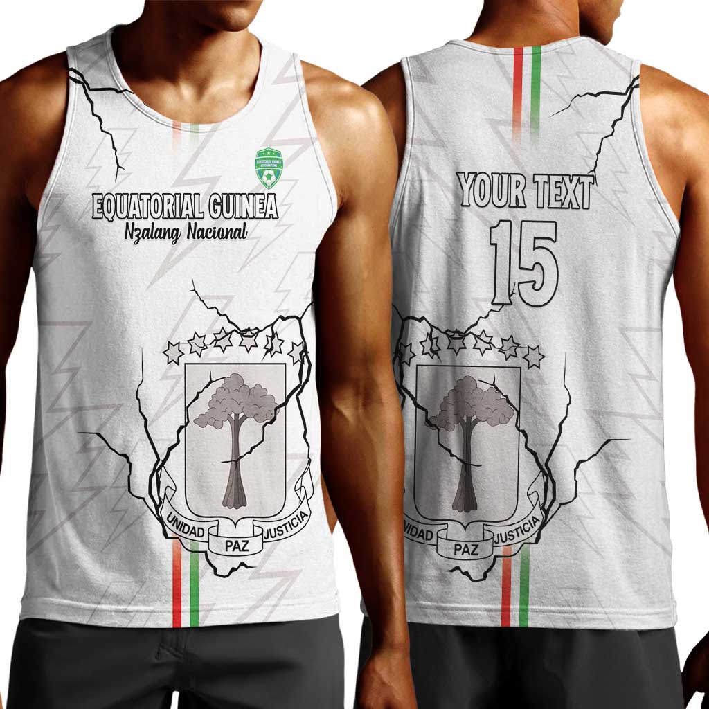 Custom Equatorial Guinea Football Men Tank Top Go Champions - White Version LT15