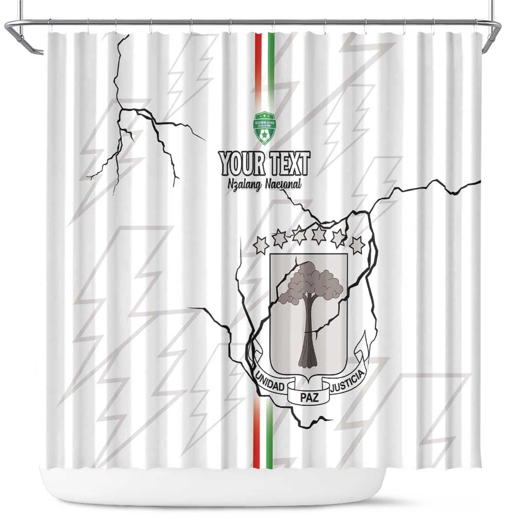 Custom Equatorial Guinea Football Shower Curtain Allez Nzalang Nacional - White Version LT15