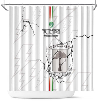 Custom Equatorial Guinea Football Shower Curtain Allez Nzalang Nacional - White Version LT15