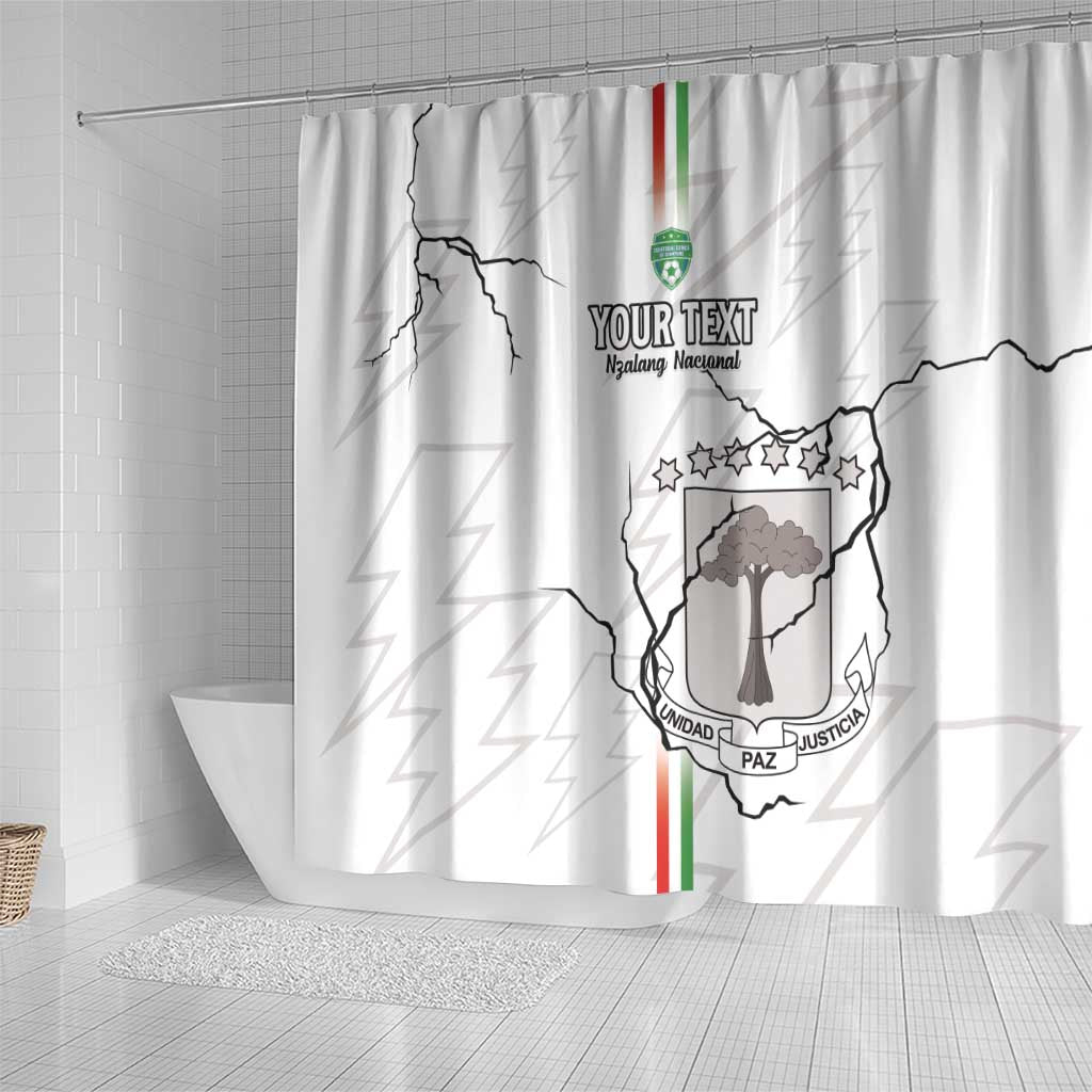 Custom Equatorial Guinea Football Shower Curtain Allez Nzalang Nacional - White Version LT15
