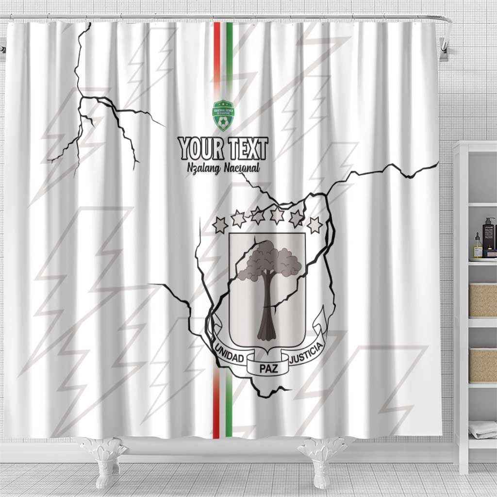 Custom Equatorial Guinea Football Shower Curtain Allez Nzalang Nacional - White Version LT15