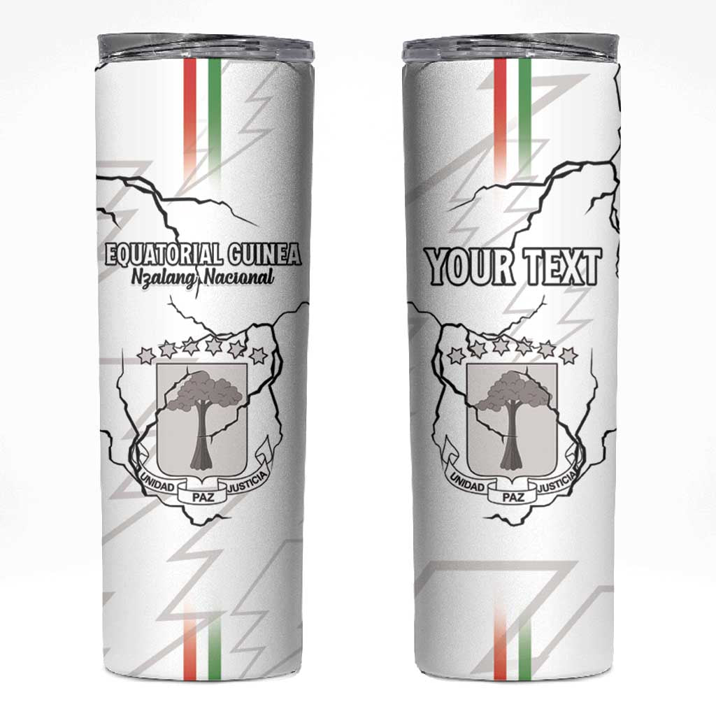 Custom Equatorial Guinea Football Skinny Tumbler Go Champions - White Version LT15