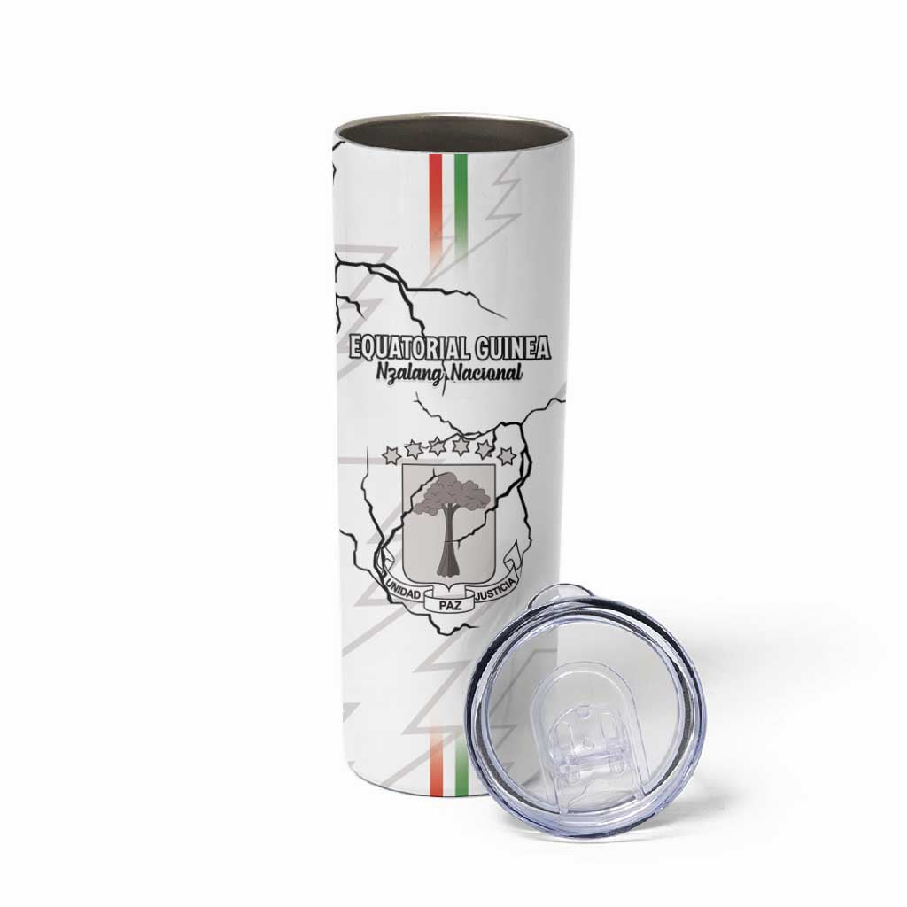 Custom Equatorial Guinea Football Skinny Tumbler Go Champions - White Version LT15