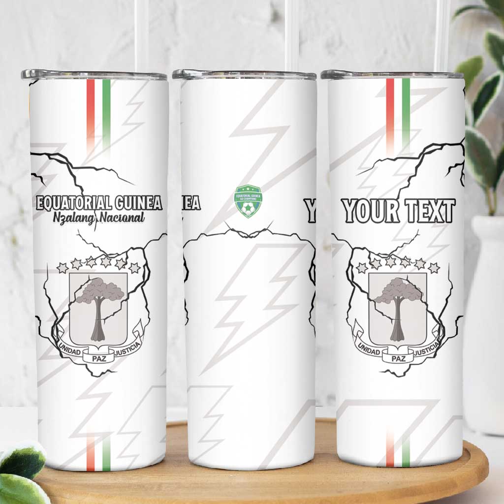 Custom Equatorial Guinea Football Skinny Tumbler Go Champions - White Version LT15