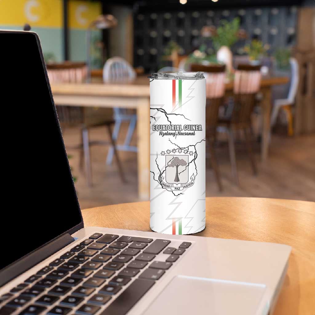 Custom Equatorial Guinea Football Skinny Tumbler Go Champions - White Version LT15