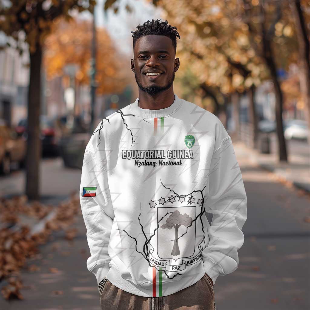 Custom Equatorial Guinea Football Sweatshirt Go Champions - White Version LT15