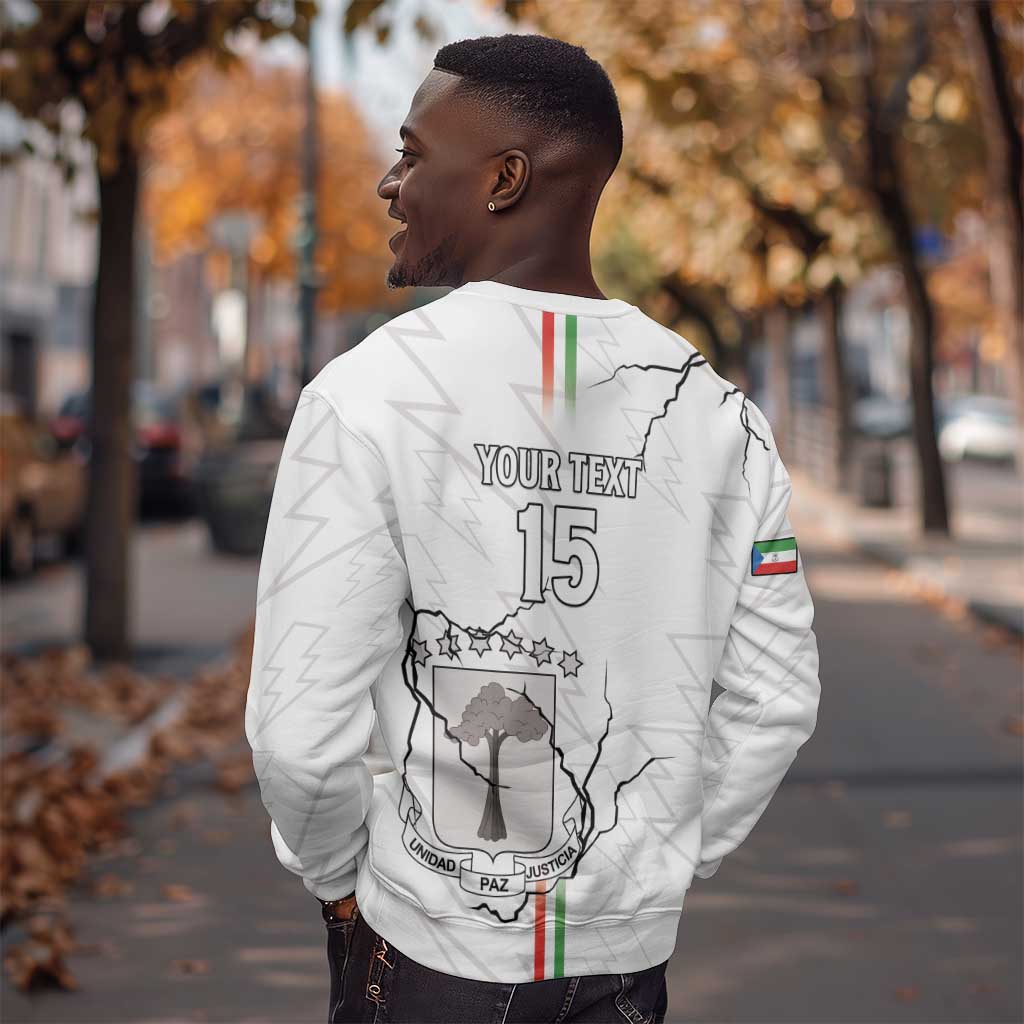 Custom Equatorial Guinea Football Sweatshirt Go Champions - White Version LT15