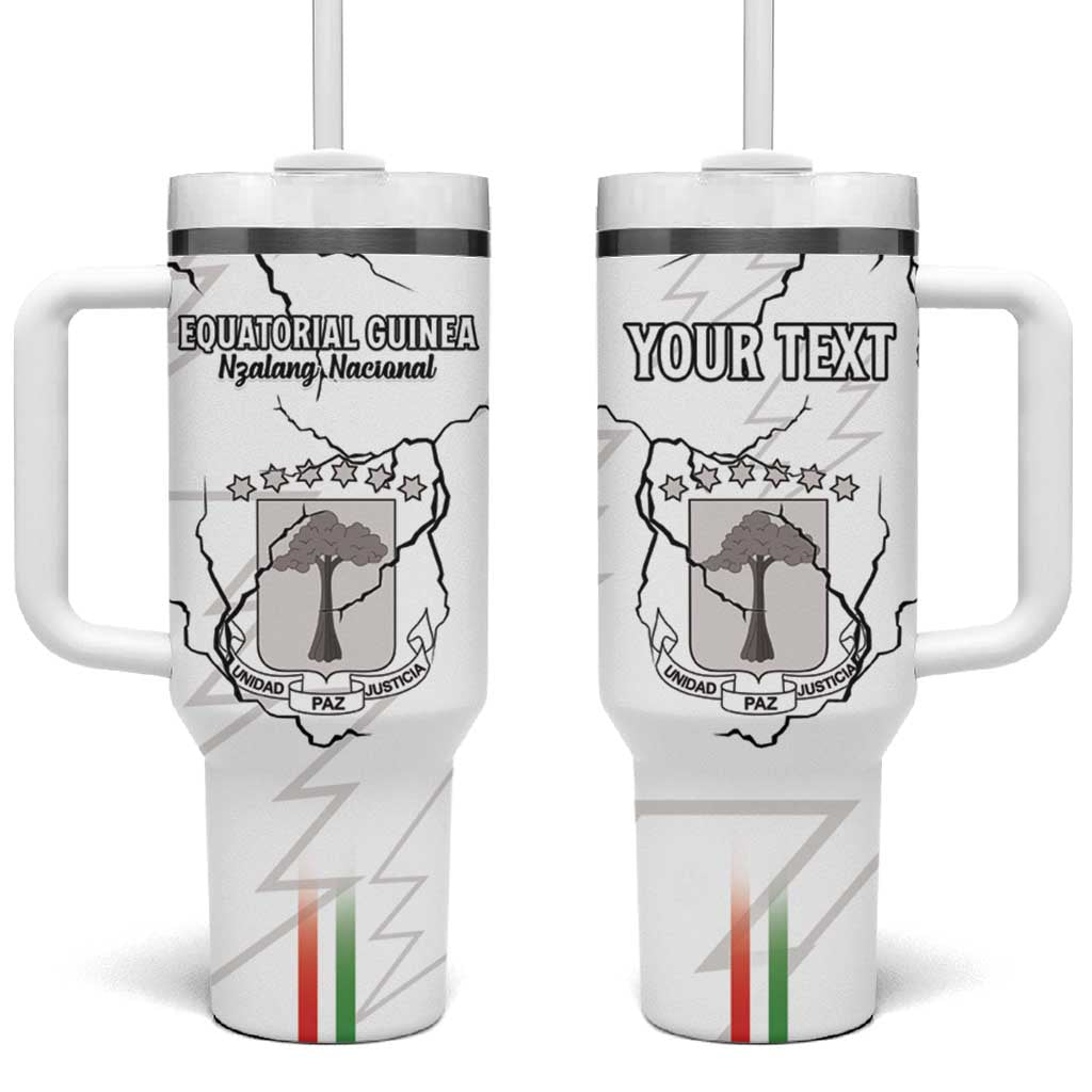 Custom Equatorial Guinea Football Tumbler With Handle Go Champions - White Version LT15