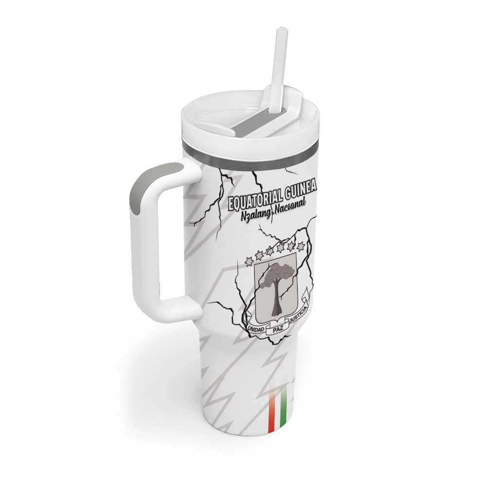Custom Equatorial Guinea Football Tumbler With Handle Go Champions - White Version LT15