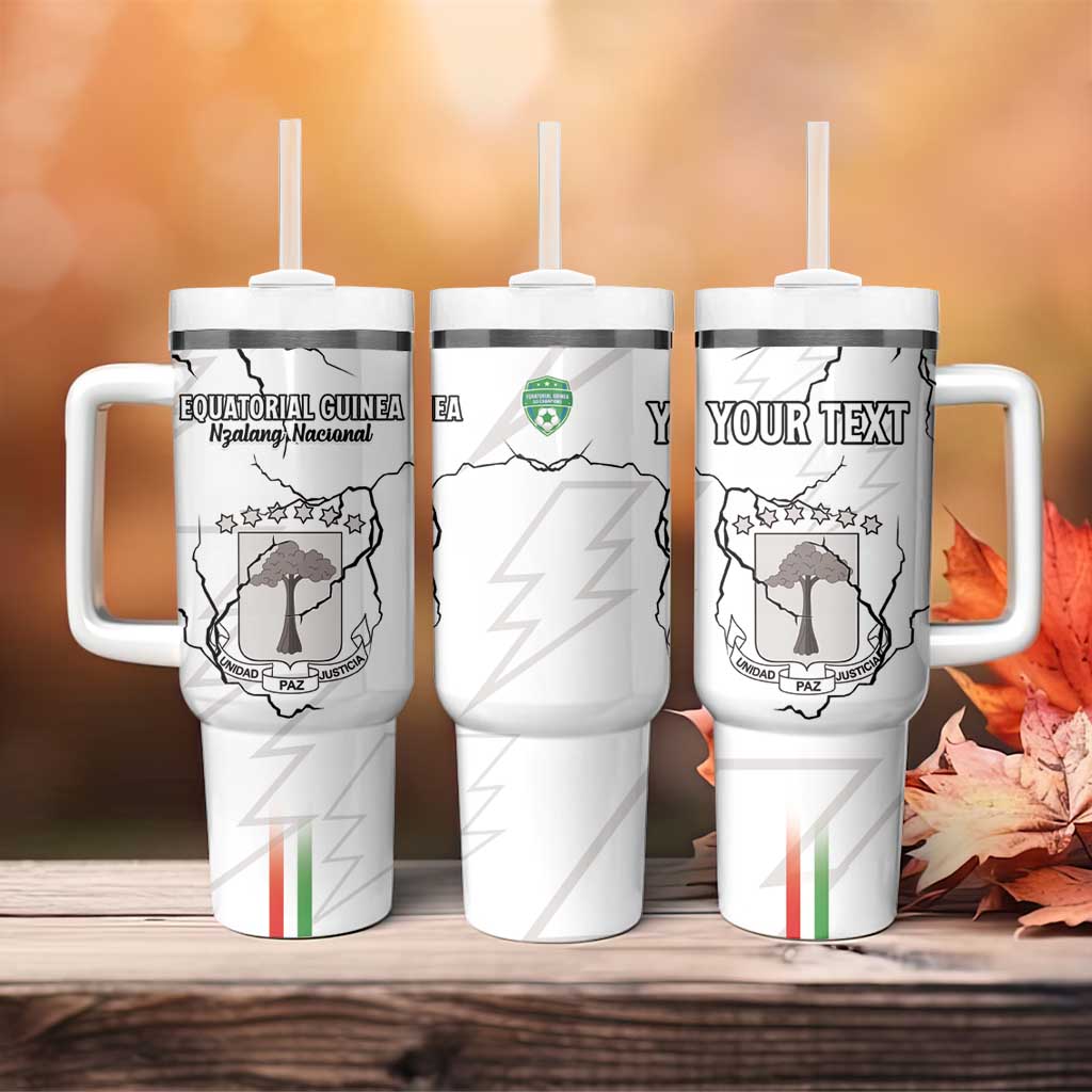 Custom Equatorial Guinea Football Tumbler With Handle Go Champions - White Version LT15