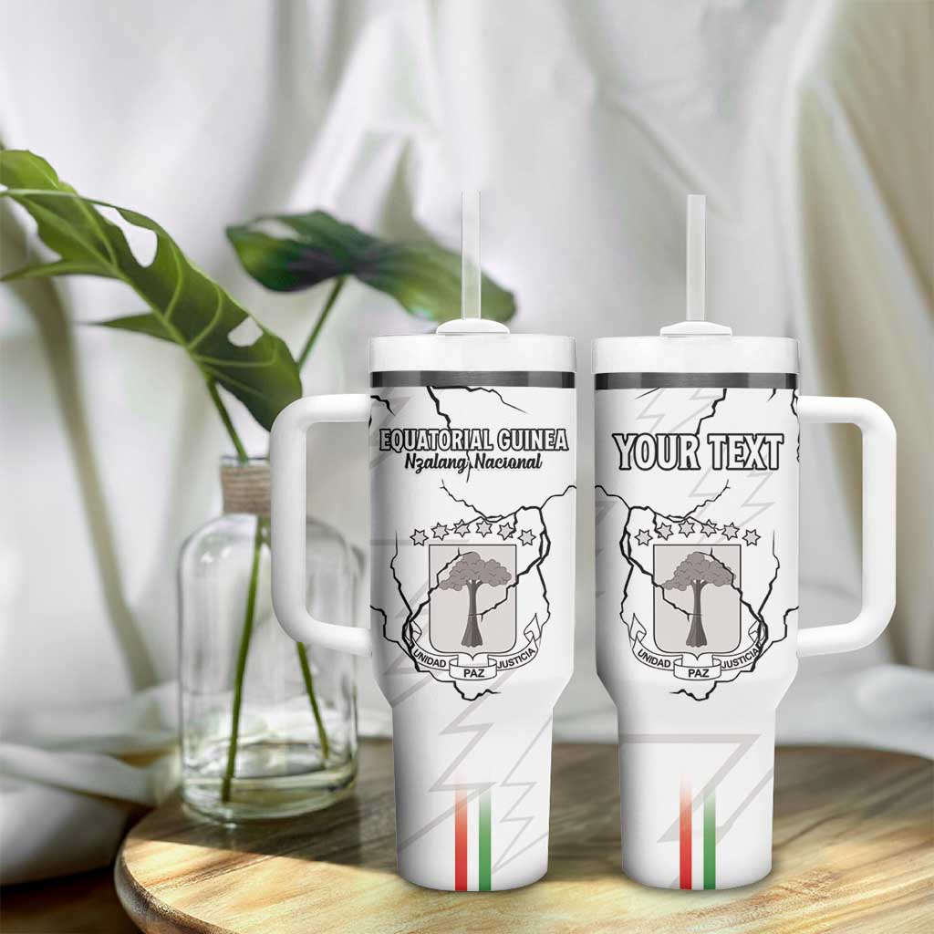 Custom Equatorial Guinea Football Tumbler With Handle Go Champions - White Version LT15