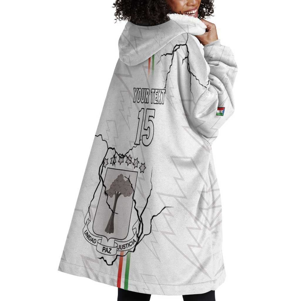 Custom Equatorial Guinea Football Wearable Blanket Hoodie Go Champions - White Version LT15