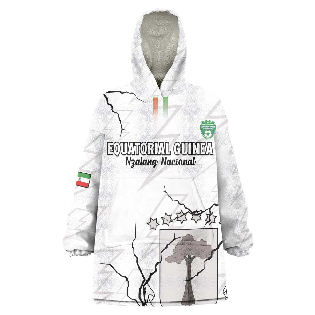 Custom Equatorial Guinea Football Wearable Blanket Hoodie Go Champions - White Version LT15