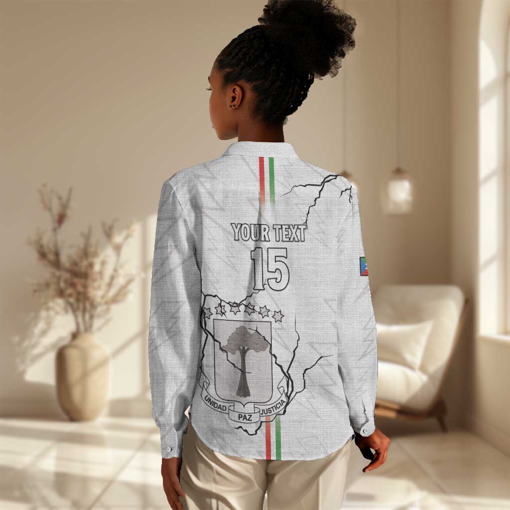 Custom Equatorial Guinea Football Women Casual Shirt Go Champions - White Version LT15