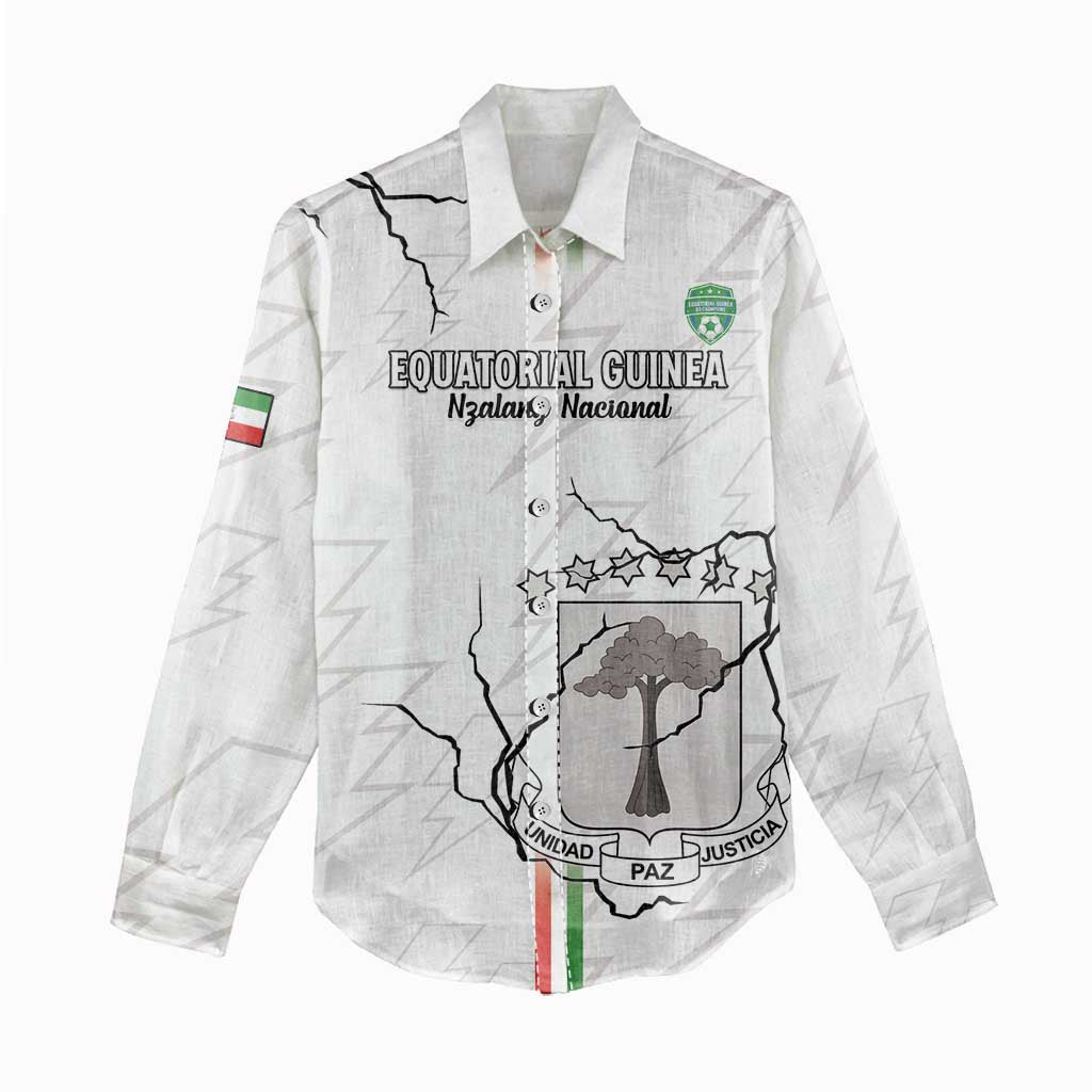 Custom Equatorial Guinea Football Women Casual Shirt Go Champions - White Version LT15