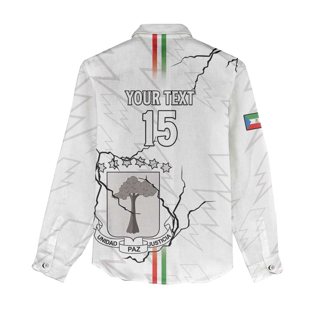 Custom Equatorial Guinea Football Women Casual Shirt Go Champions - White Version LT15