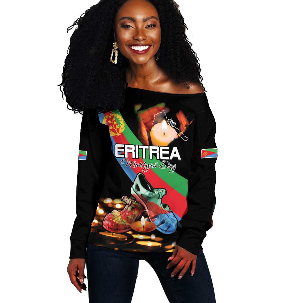 Personalized Eritrea Martyrs Day Off Shoulder Sweater Candlelight Vigil Remembering Our Heroes LT15