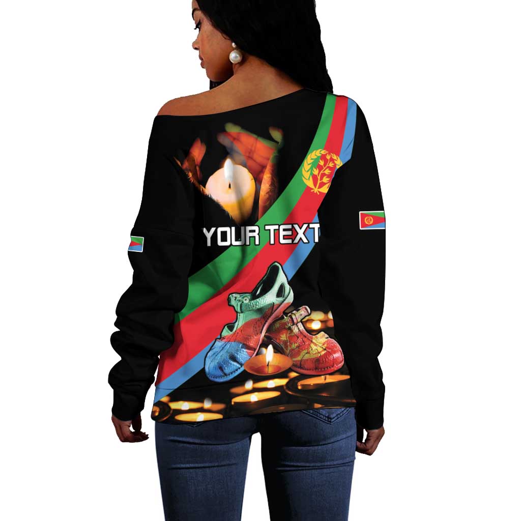 Personalized Eritrea Martyrs Day Off Shoulder Sweater Candlelight Vigil Remembering Our Heroes LT15