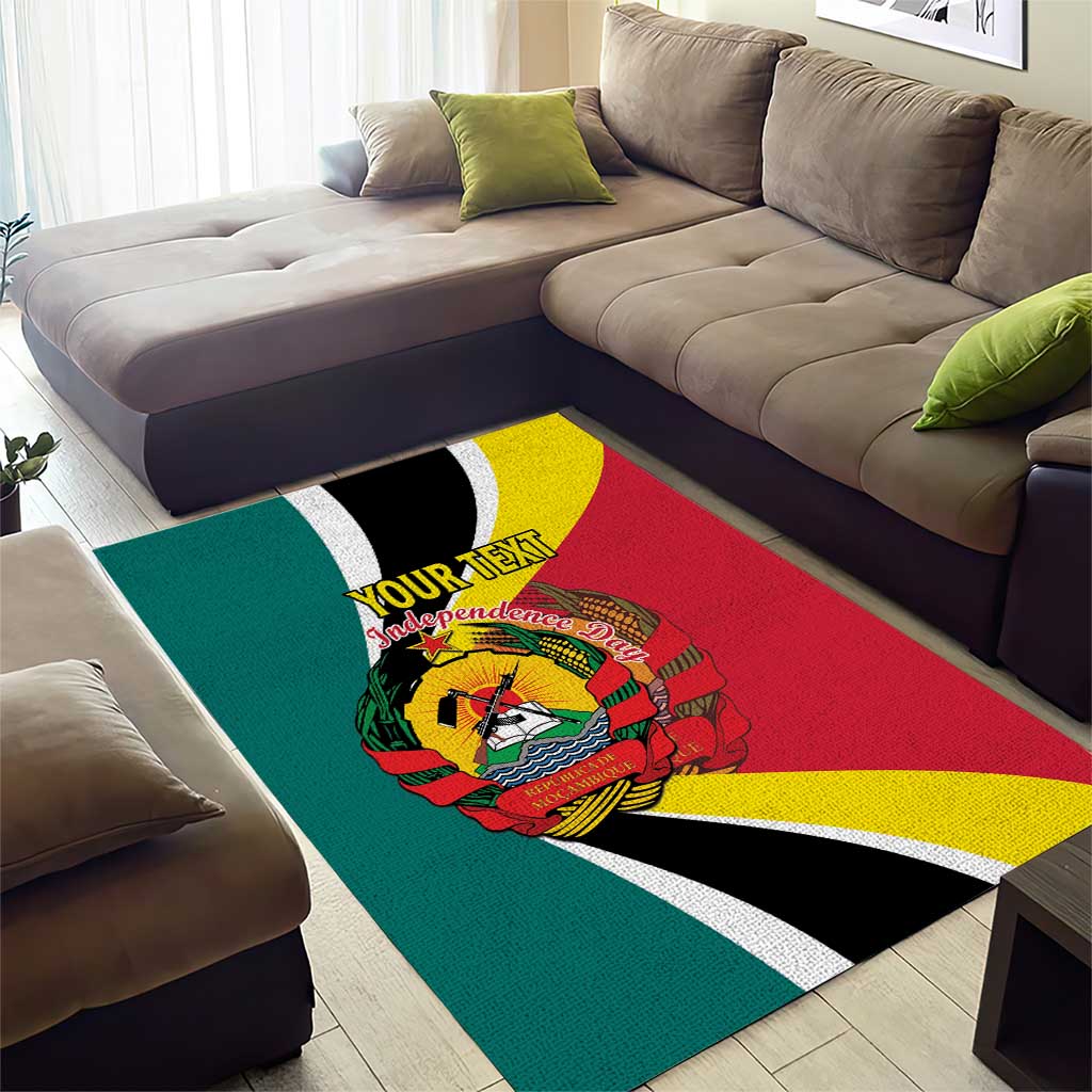Personalized Mozambique Independence Day Area Rug Coat Of Arms - Flag Style LT15