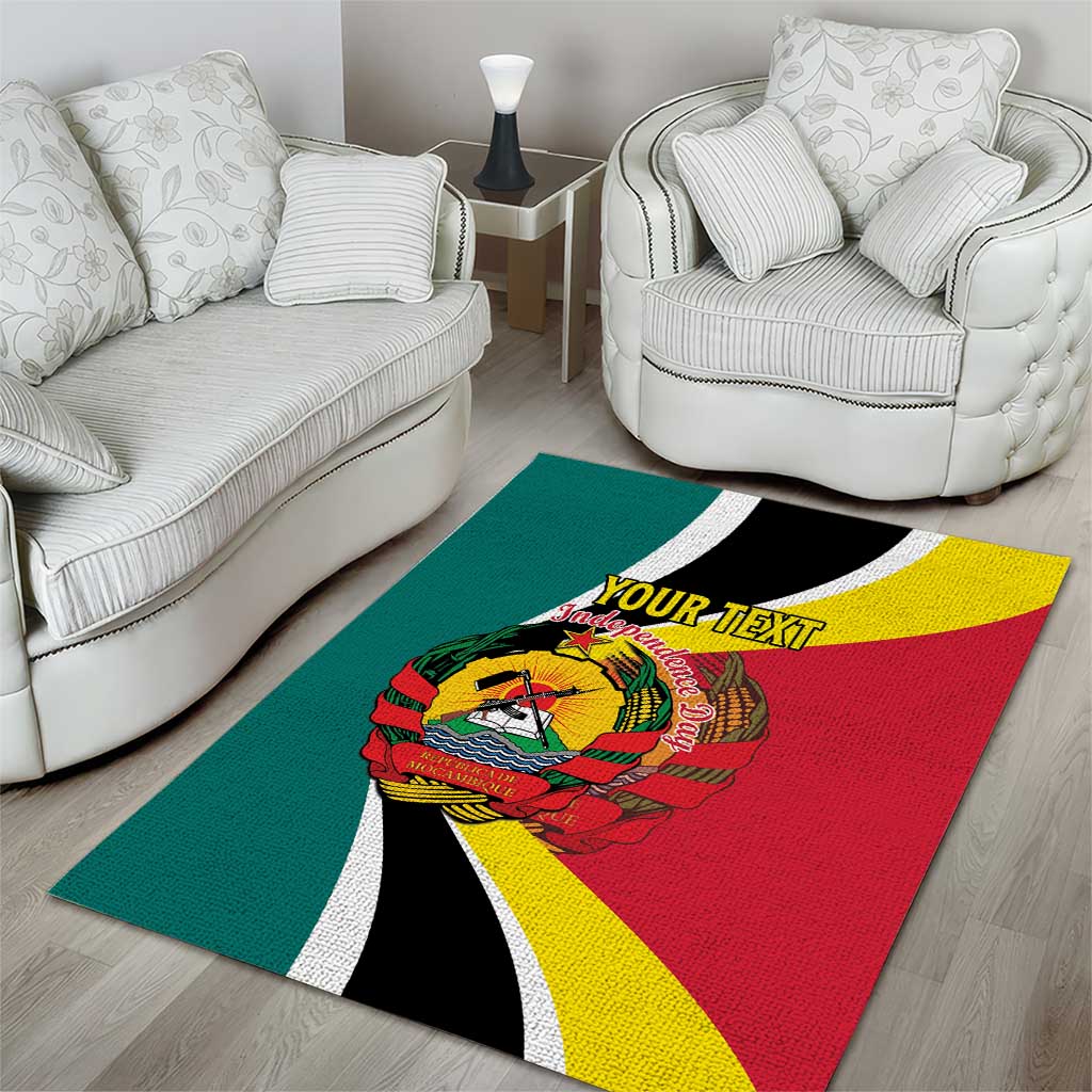 Personalized Mozambique Independence Day Area Rug Coat Of Arms - Flag Style LT15