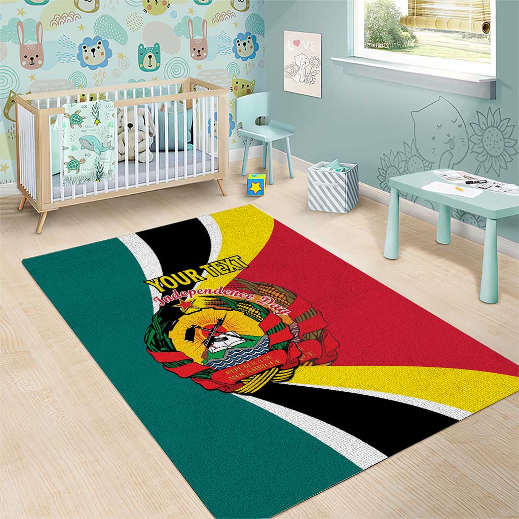 Personalized Mozambique Independence Day Area Rug Coat Of Arms - Flag Style LT15