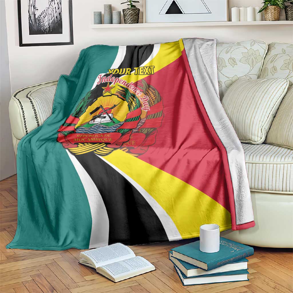 Personalized Mozambique Independence Day Blanket Coat Of Arms - Flag Style LT15