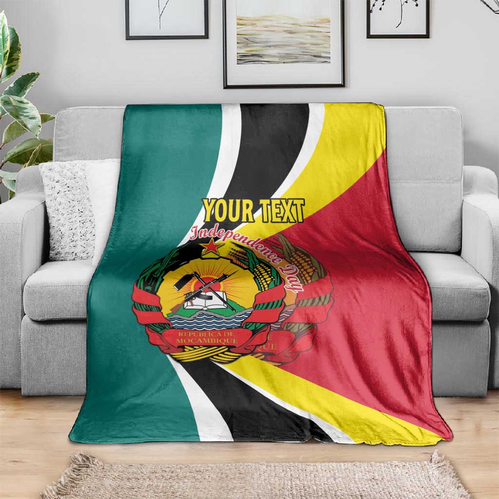 Personalized Mozambique Independence Day Blanket Coat Of Arms - Flag Style LT15