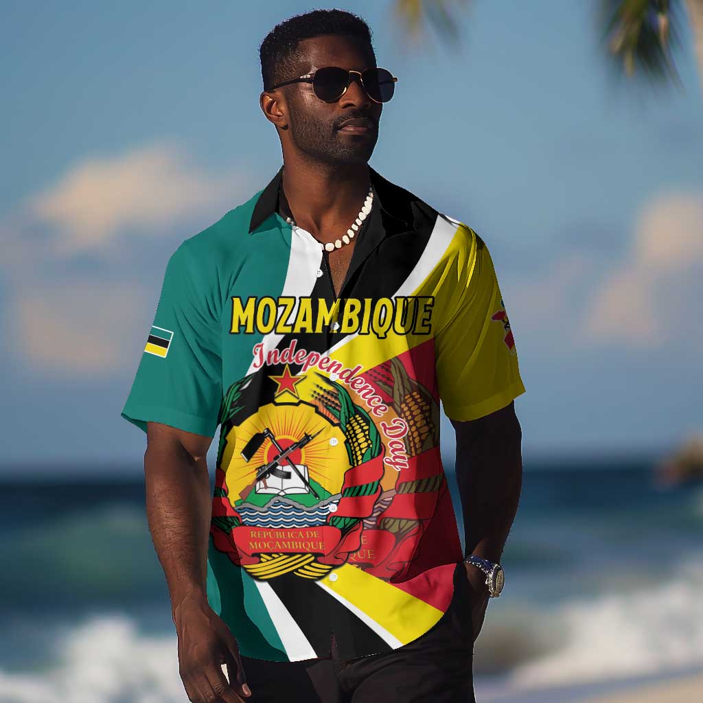 Personalized Mozambique Independence Day Hawaiian Shirt Coat Of Arms - Flag Style LT15
