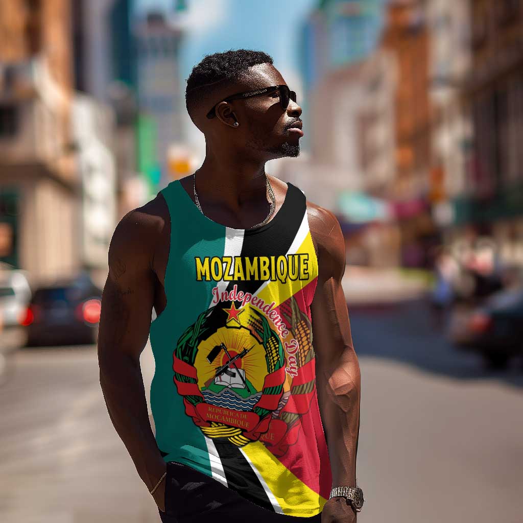 Personalized Mozambique Independence Day Men Tank Top Coat Of Arms - Flag Style LT15