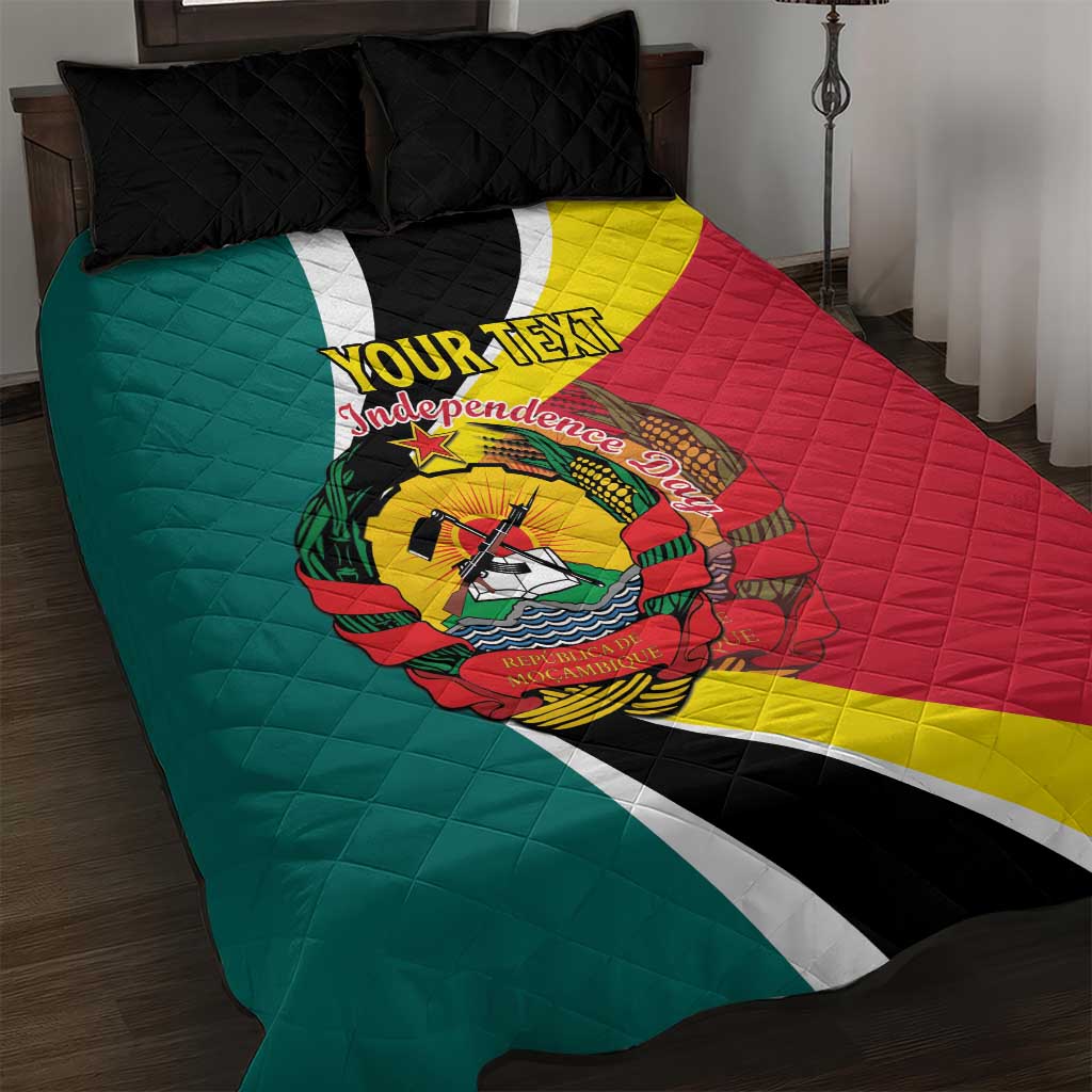 Personalized Mozambique Independence Day Quilt Bed Set Coat Of Arms - Flag Style LT15