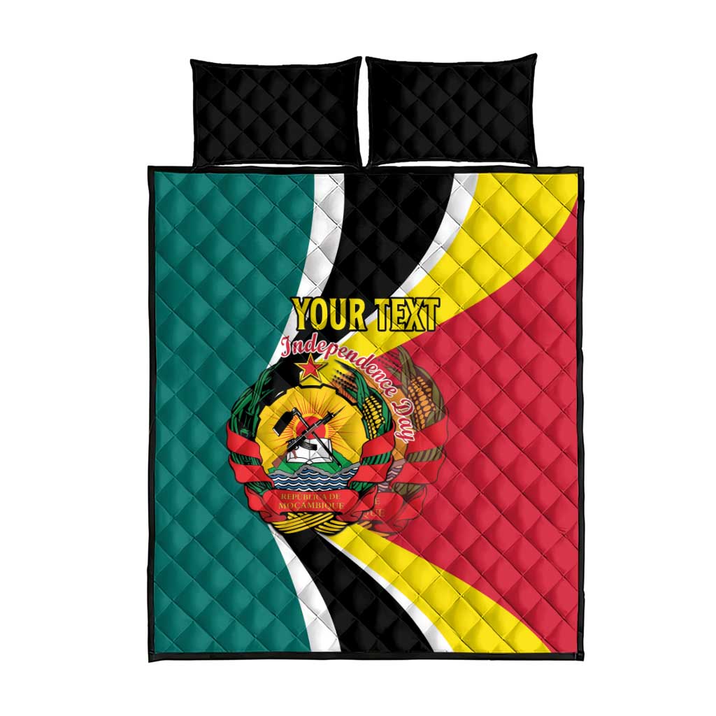 Personalized Mozambique Independence Day Quilt Bed Set Coat Of Arms - Flag Style LT15