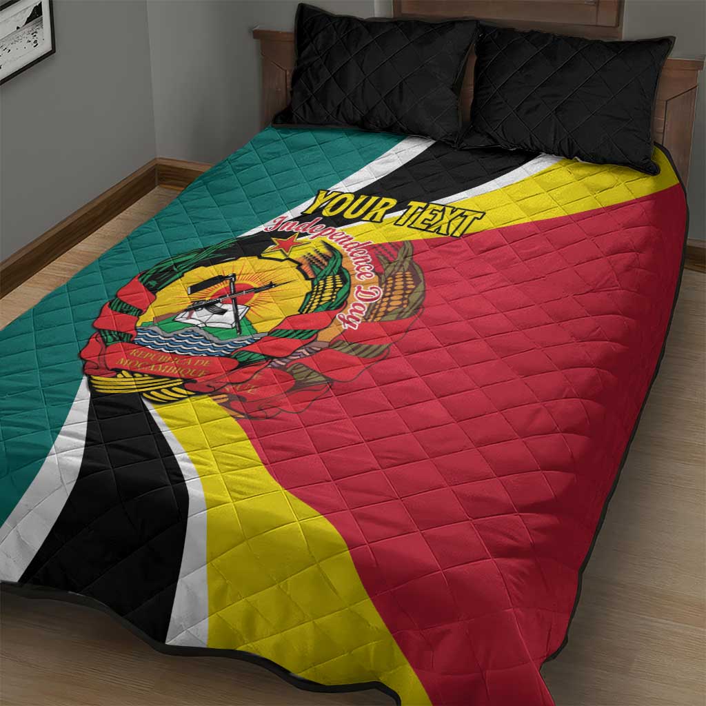 Personalized Mozambique Independence Day Quilt Bed Set Coat Of Arms - Flag Style LT15