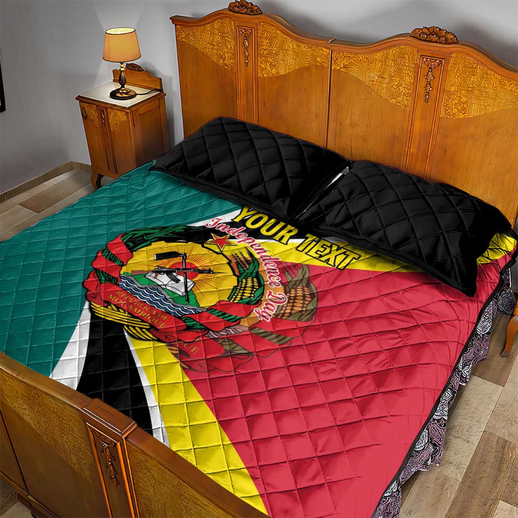 Personalized Mozambique Independence Day Quilt Bed Set Coat Of Arms - Flag Style LT15