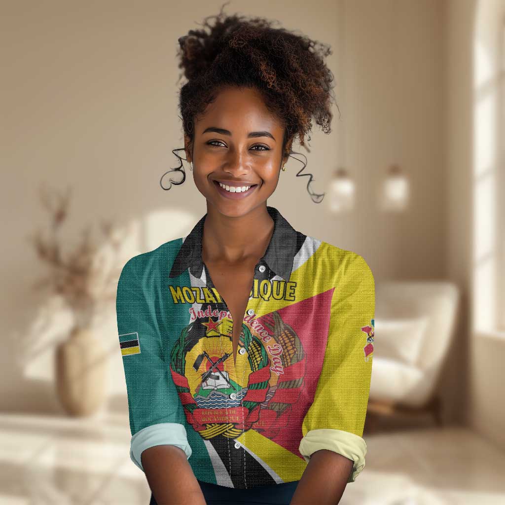 Personalized Mozambique Independence Day Women Casual Shirt Coat Of Arms - Flag Style LT15