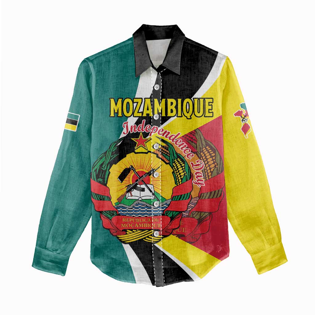 Personalized Mozambique Independence Day Women Casual Shirt Coat Of Arms - Flag Style LT15