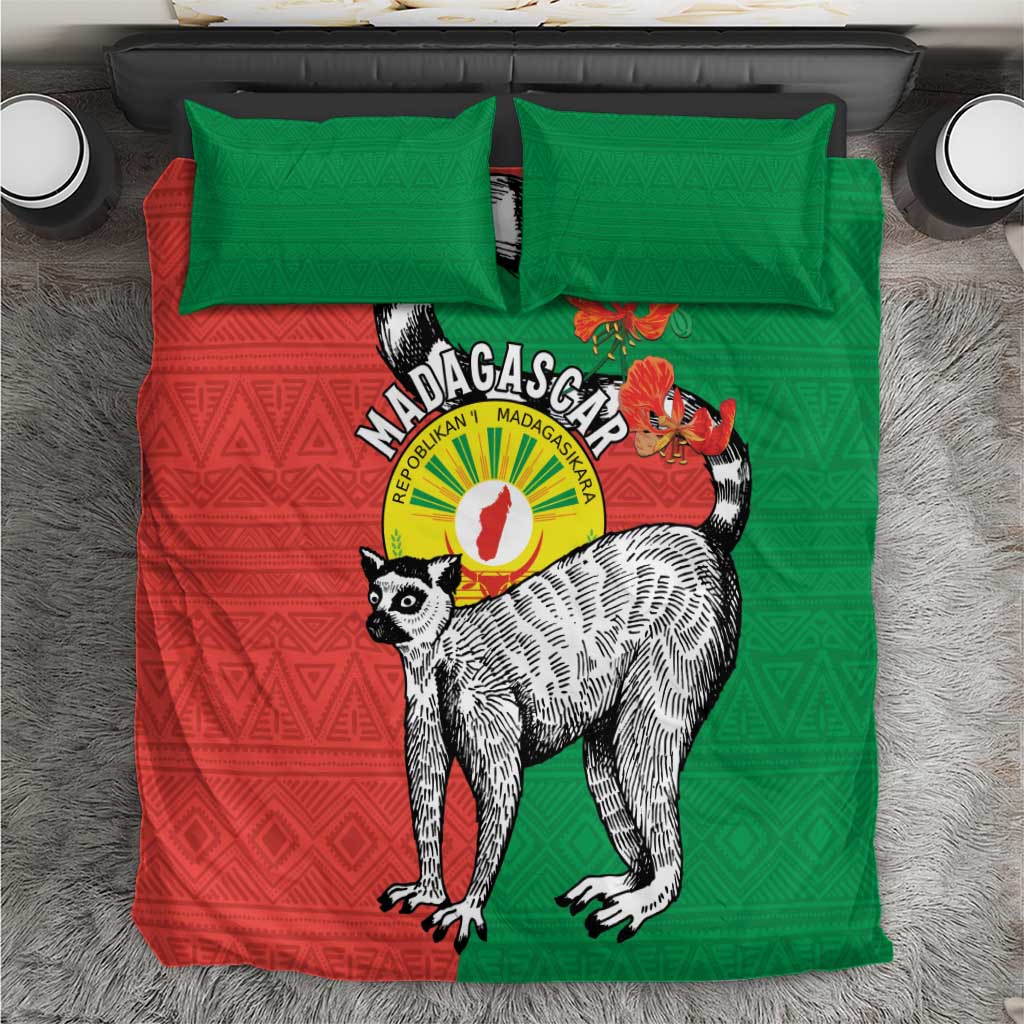Happy Madagasikara Independence Day Bedding Set Ring-Tailed Lemur With Seal LT15