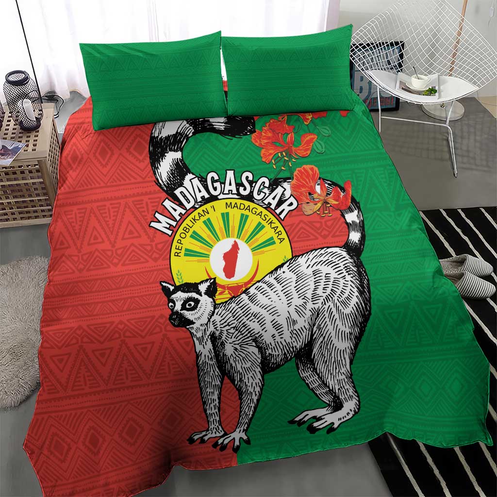 Happy Madagasikara Independence Day Bedding Set Ring-Tailed Lemur With Seal LT15