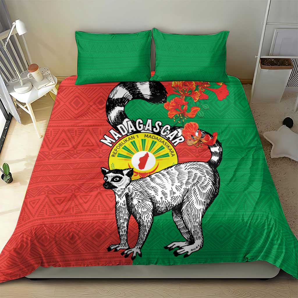 Happy Madagasikara Independence Day Bedding Set Ring-Tailed Lemur With Seal LT15