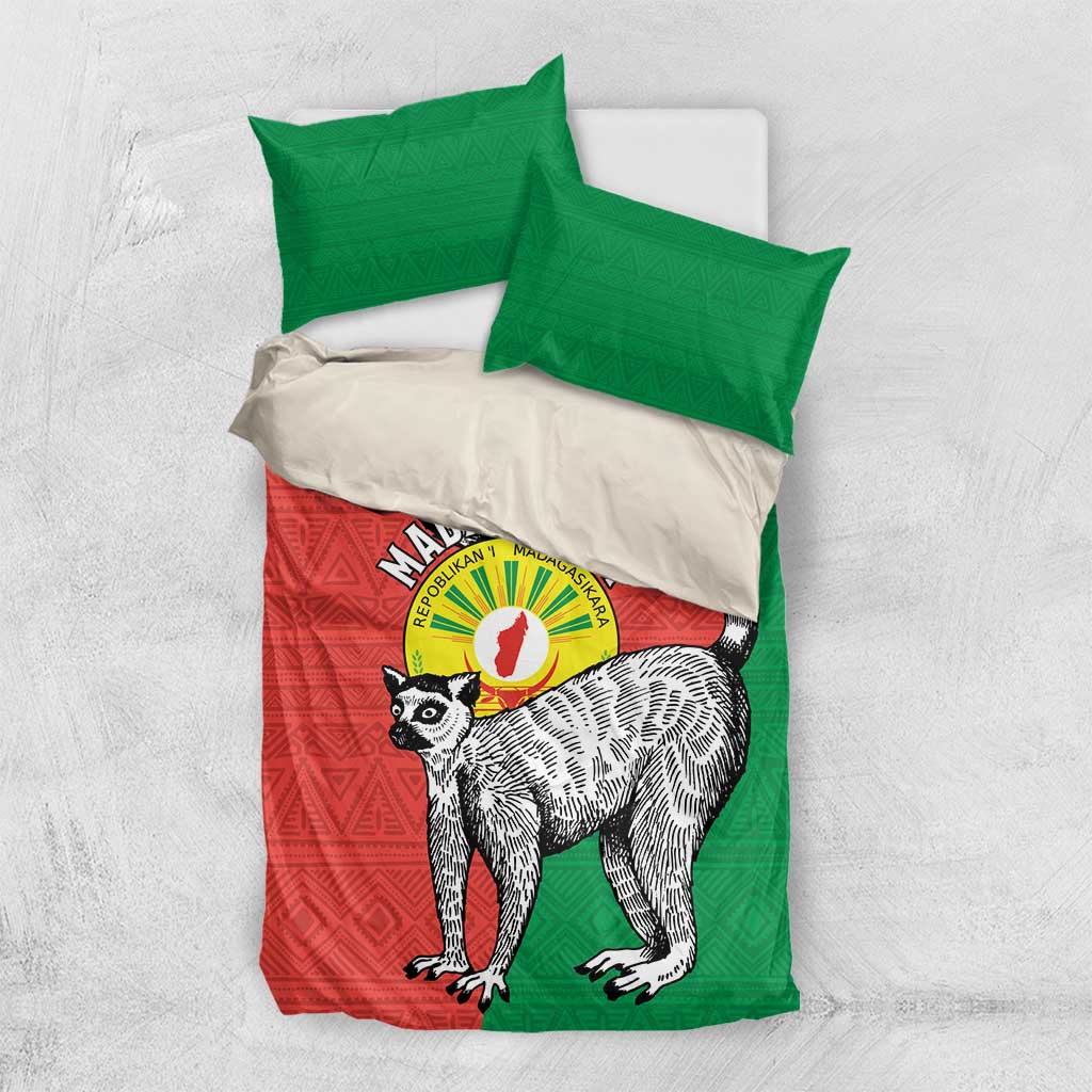 Happy Madagasikara Independence Day Bedding Set Ring-Tailed Lemur With Seal LT15