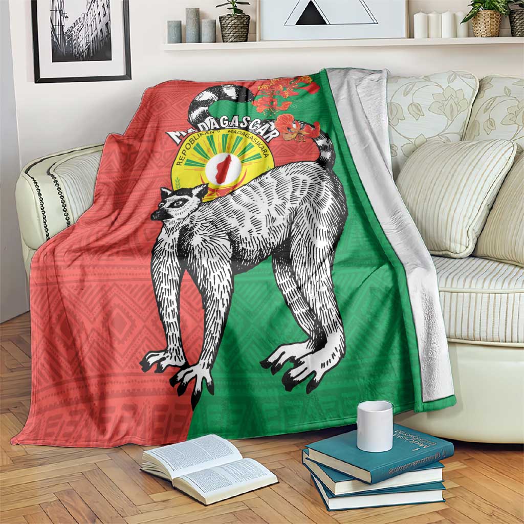 Happy Madagasikara Independence Day Blanket Ring-Tailed Lemur With Seal LT15