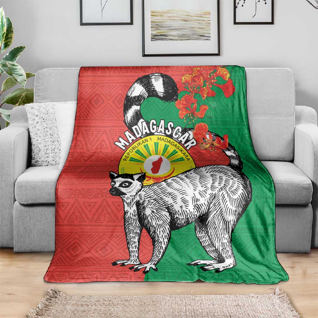 Happy Madagasikara Independence Day Blanket Ring-Tailed Lemur With Seal LT15