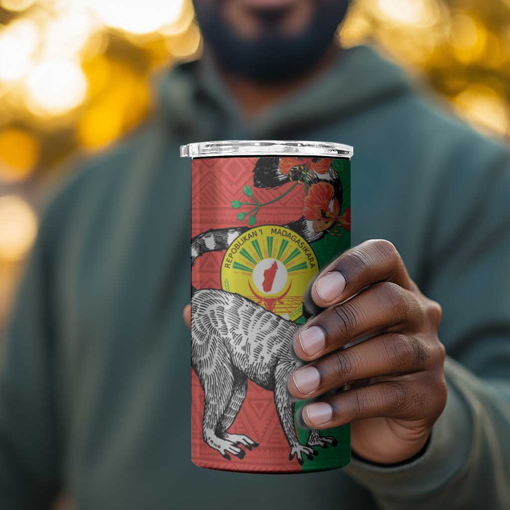 Happy Madagasikara Independence Day 4 in 1 Can Cooler Tumbler Ring-Tailed Lemur With Seal LT15