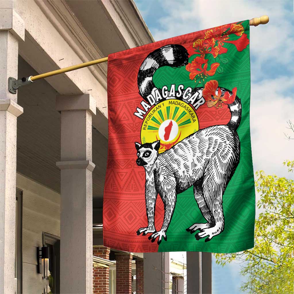 Happy Madagasikara Independence Day Garden Flag Ring-Tailed Lemur With Seal LT15